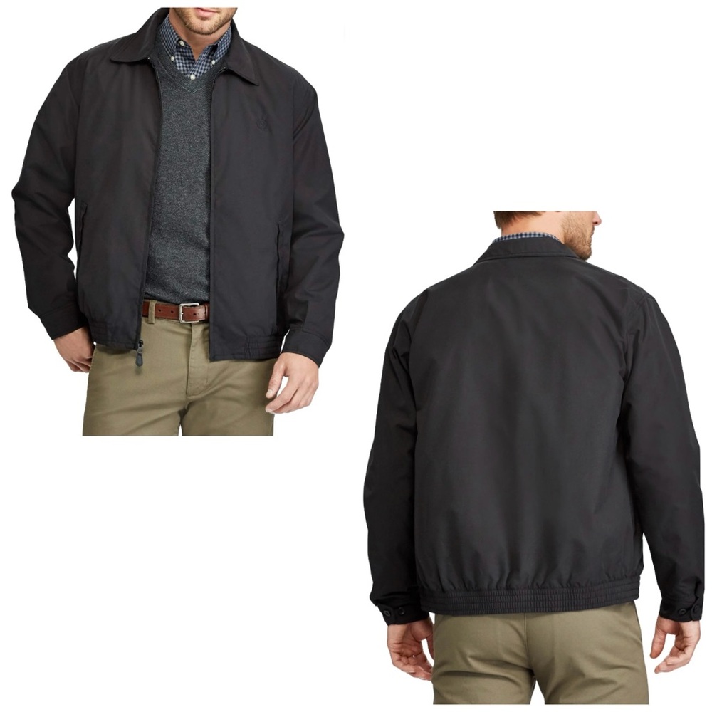 Chaps Men's Black‎ Plaid Lined  Harrington Jacket Size XL